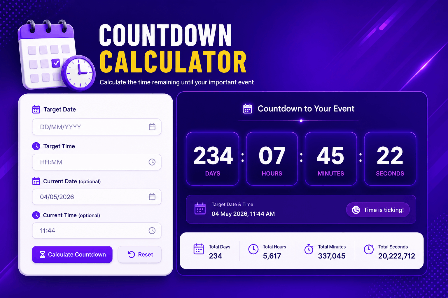 Countdown Calculator Online
